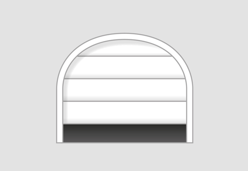 Sektionaltor für Garagenöffnung mit Rundbogen